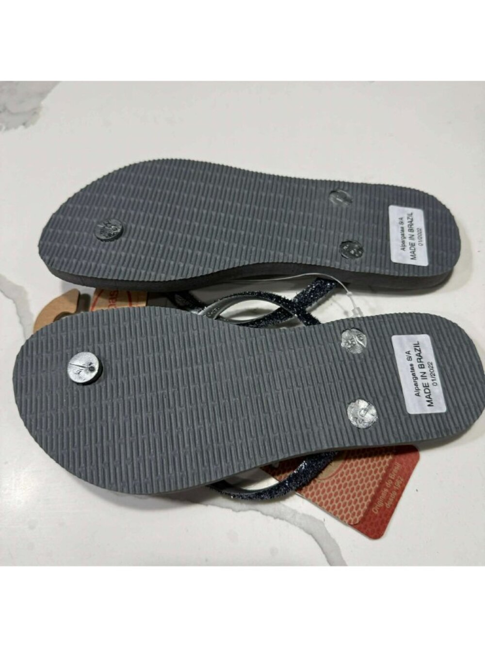 Havaianas Women's Slim Glitter II Flip Flop Sandal Steel Grey US 6 - Picture 3 of 6